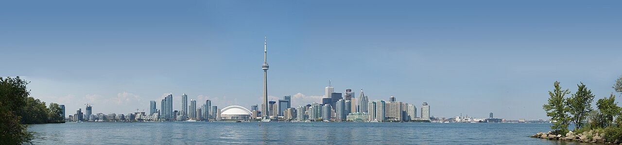 Toronto city skyline seen across the water from Centre Island